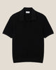Cotton Blend Open Polo Collar Sweater