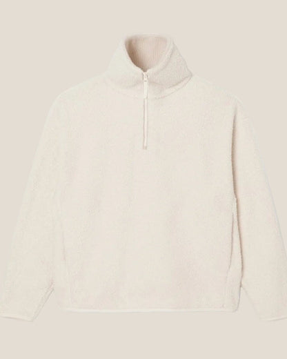 High Zipped Neck Polar Fleece Sweatshirt